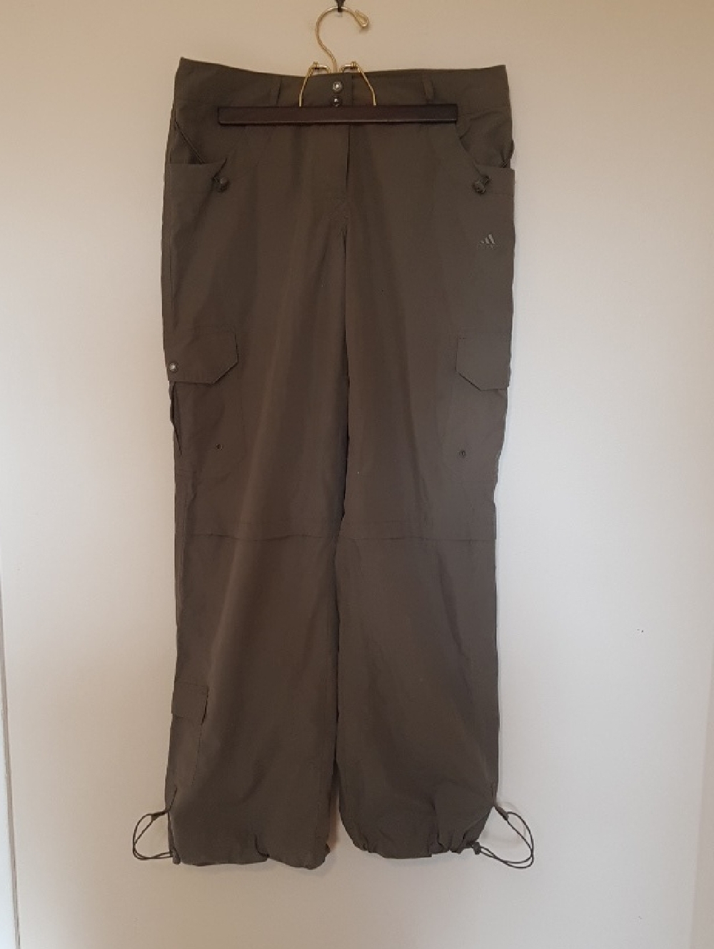 adidas Olive Cargo Joggers with Adjustable Hem